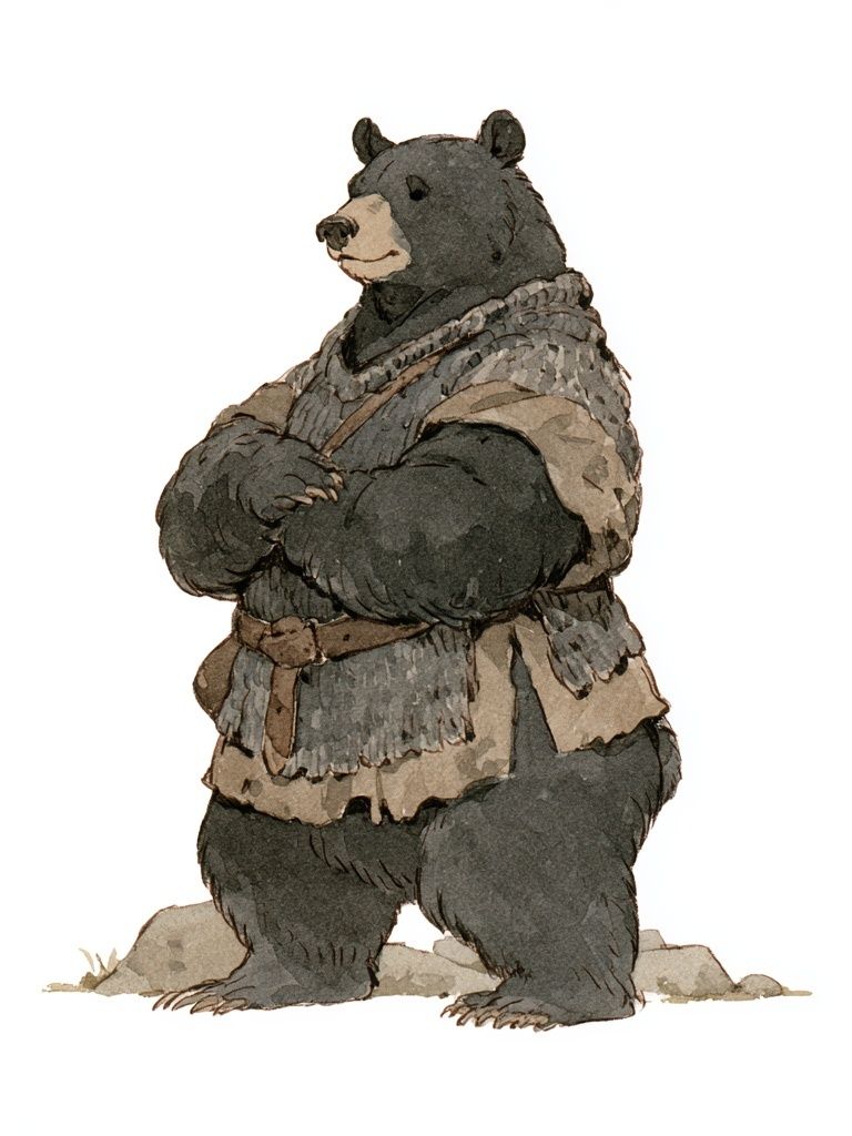 Standing Bear Watercolor Print. poster — illustration art