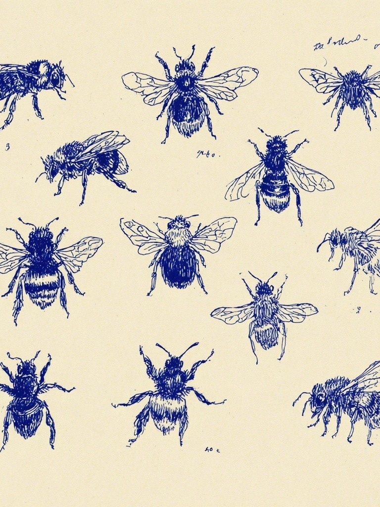 Bee Illustration Poster. poster — illustration art
