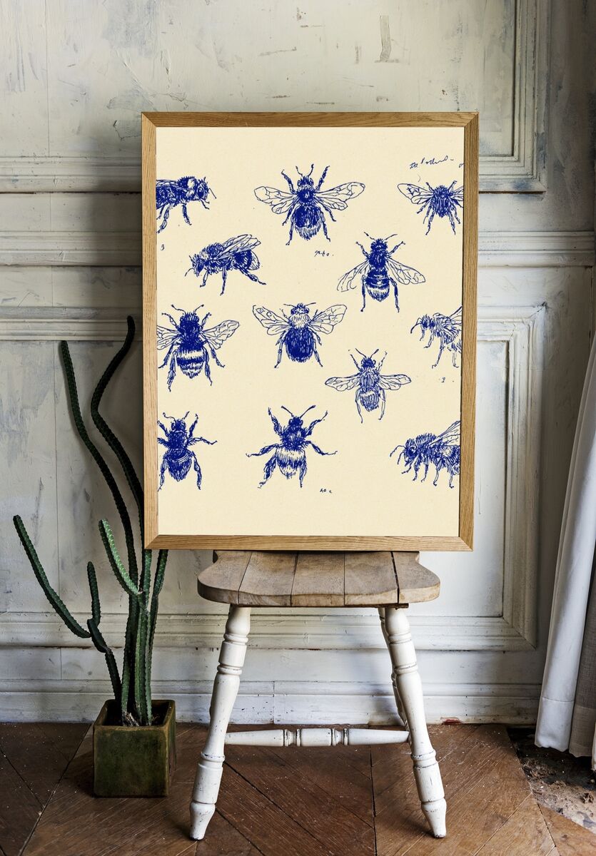 Bee Illustration Poster room preview