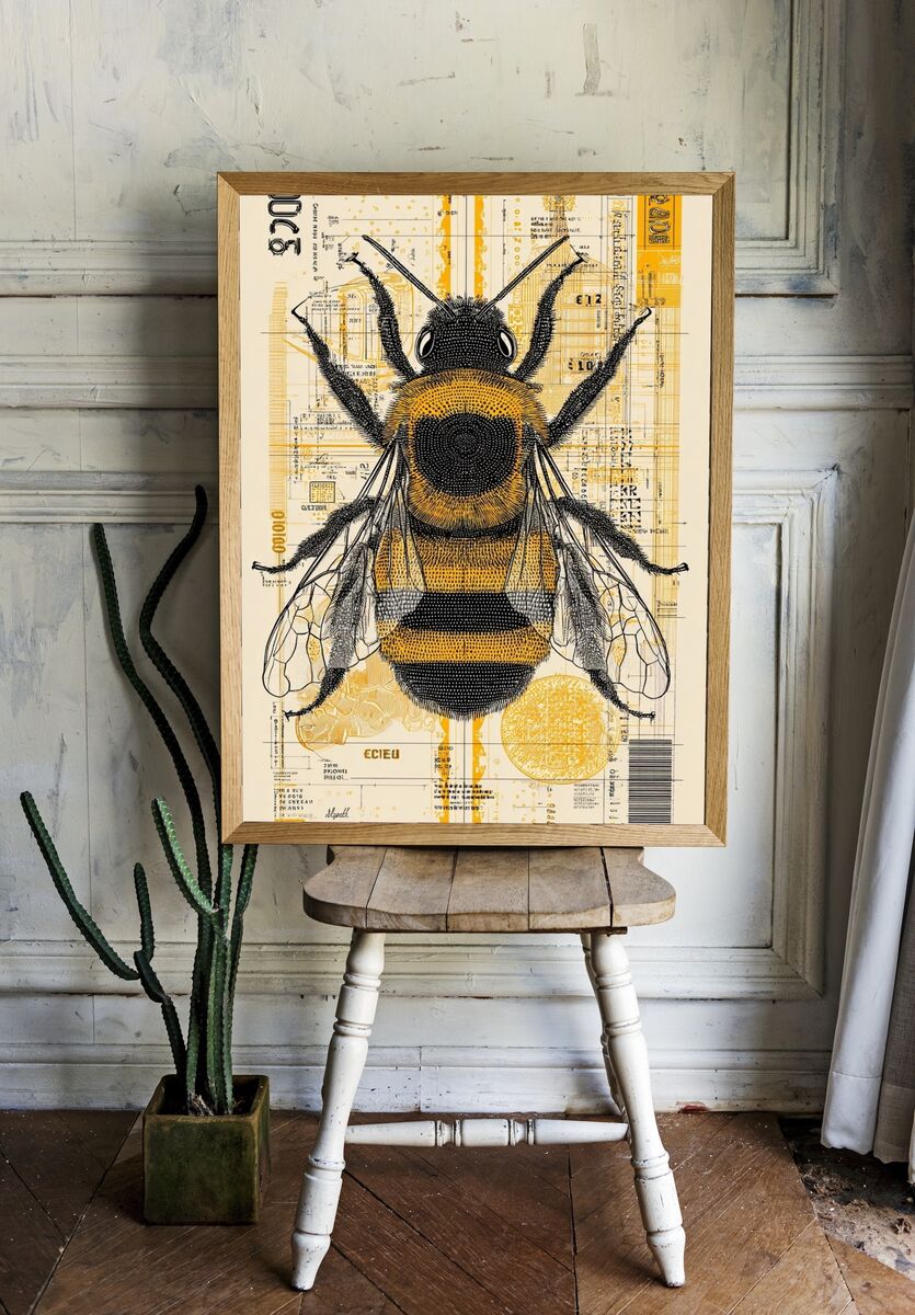 Bee Anatomy — Illustration Print. room preview