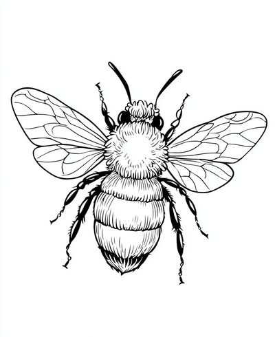 Bee — Line Art Print. poster