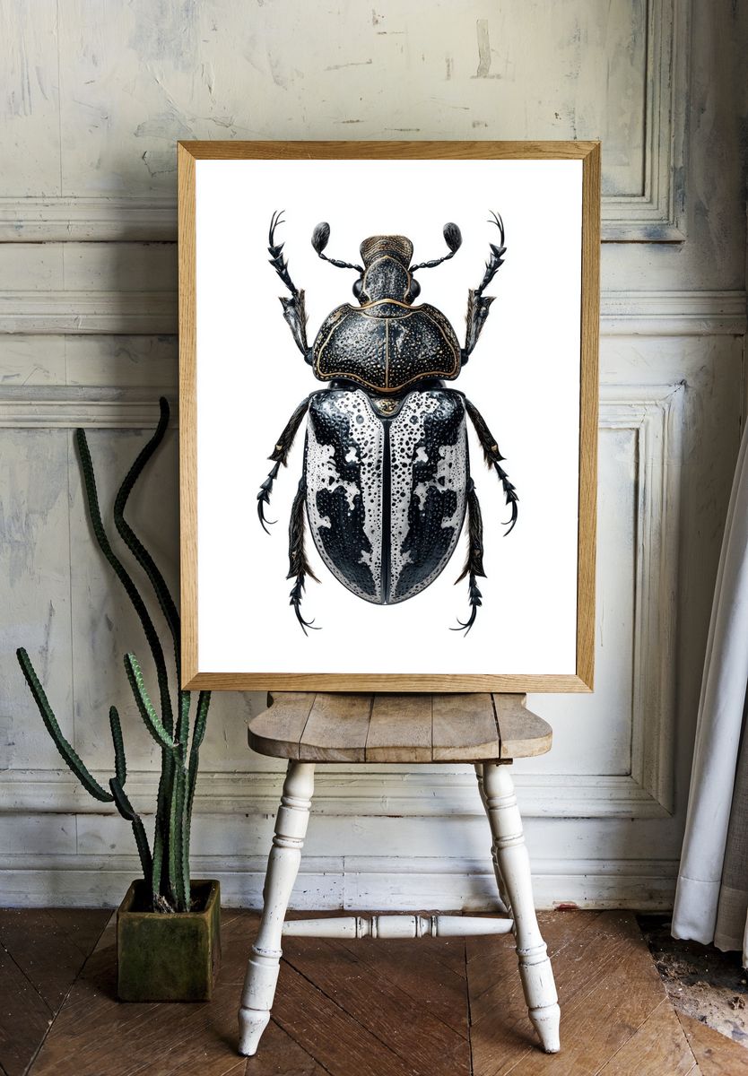 Detailed Beetle Illustration Poster room preview