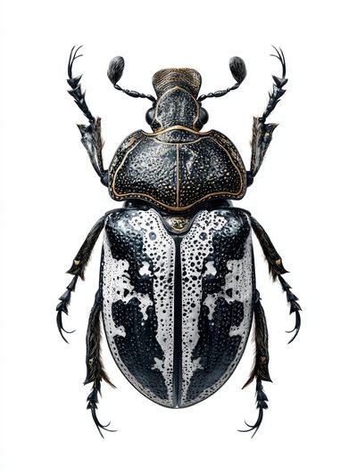 Detailed Beetle Illustration Poster. poster