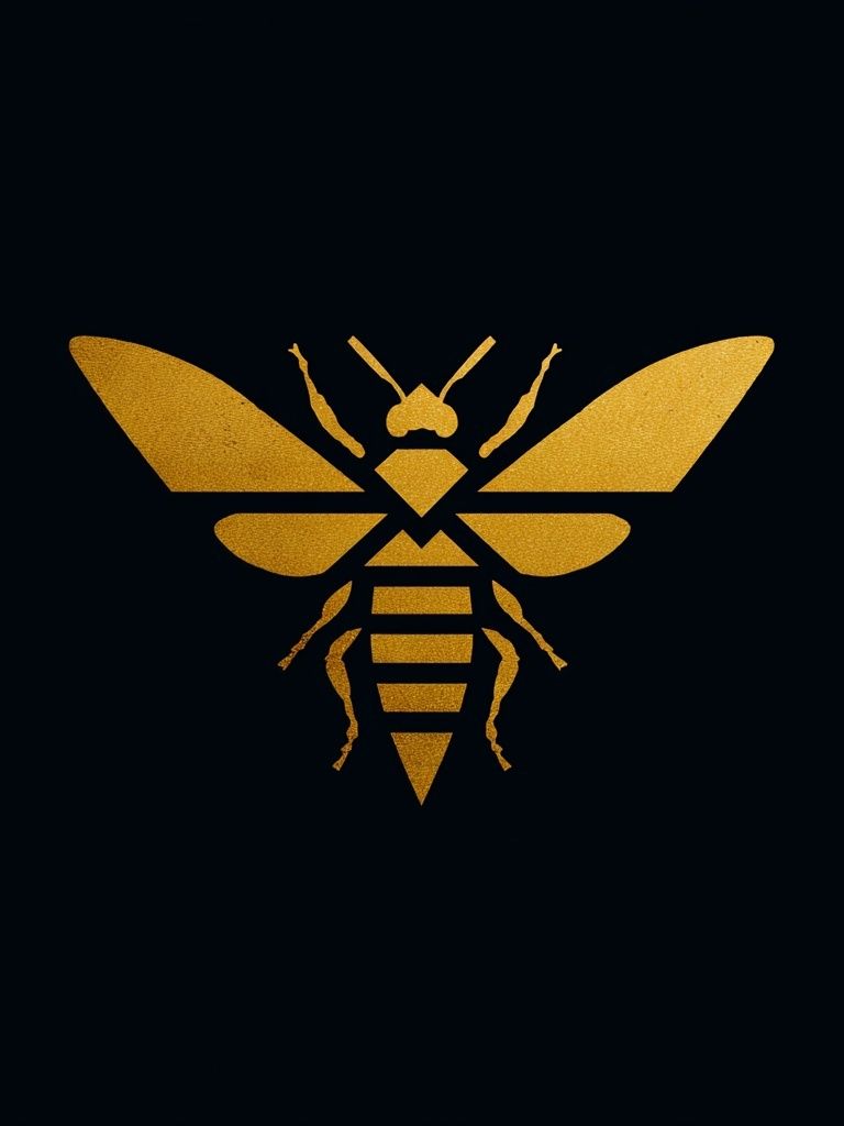 Golden Bee Illustration Poster. poster detail