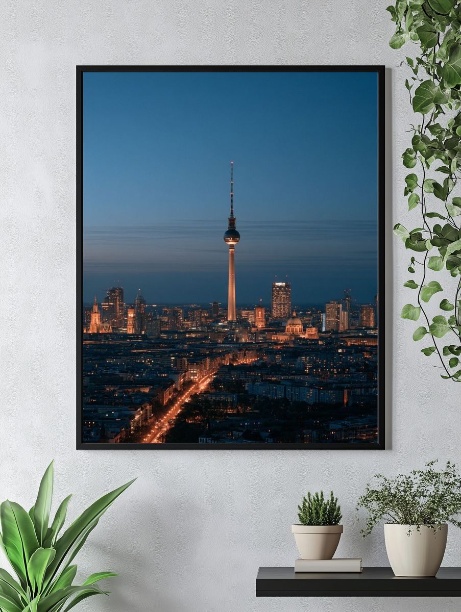 Berlin TV Tower Night Skyline Poster. — room view 4
