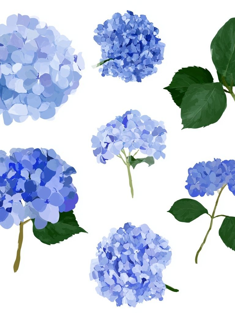 Blue Hydrangea Botanical Print. poster — botanical art