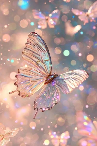 Glittering Butterfly — Illustration Print. poster