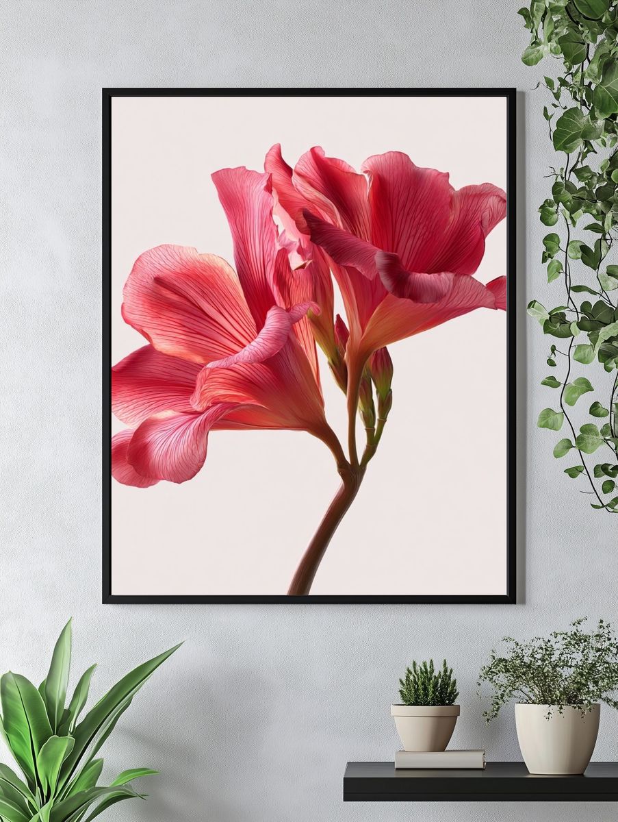 Pink Floral Elegance Poster. — room view 4