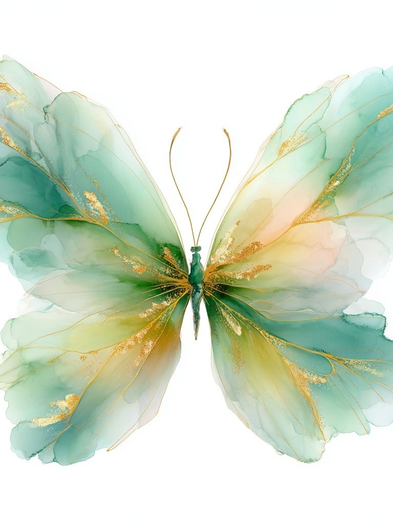 Elegant Butterfly Watercolor Poster. poster — illustration art
