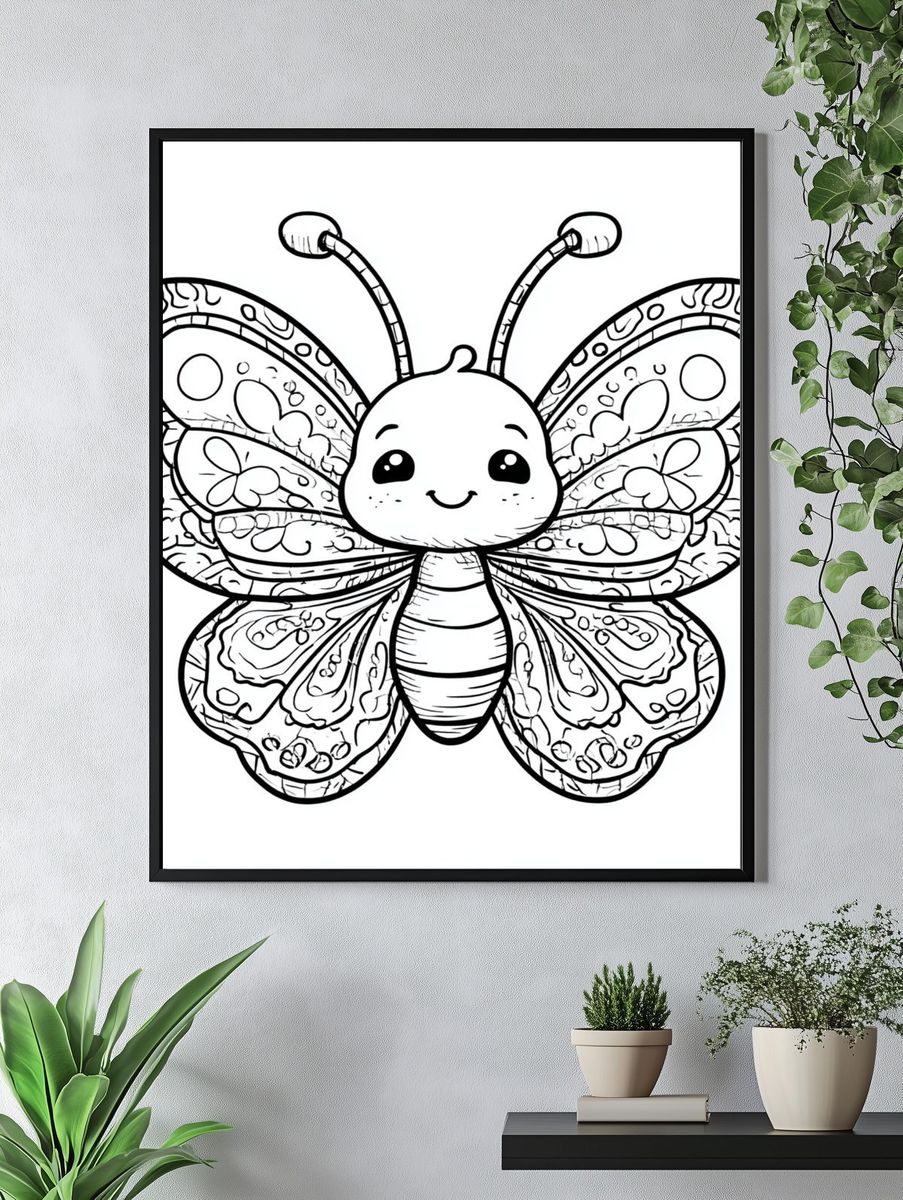 Butterflies on Black Background Poster. — room view 4