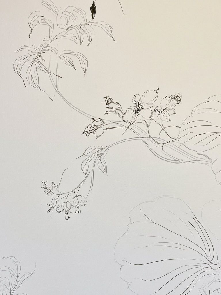 Delicate Floral Line Art Print. poster detail