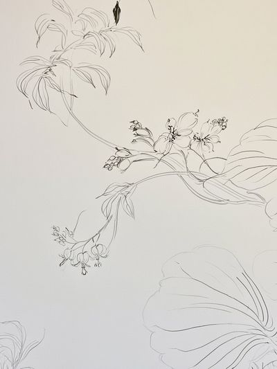 Delicate Floral Line Art Print. poster