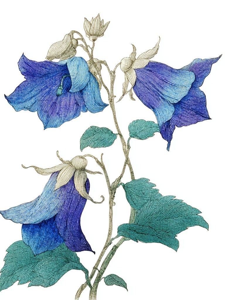 Bluebell Floral Illustration Poster. poster — botanical art