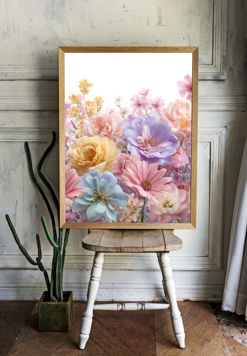 Pastel Floral Bloom Print room preview