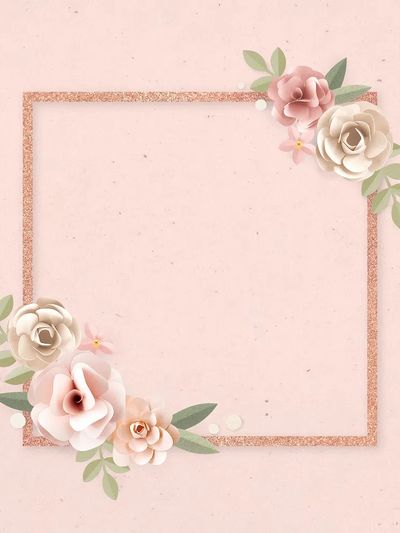 Square paper craft flower badge. poster print