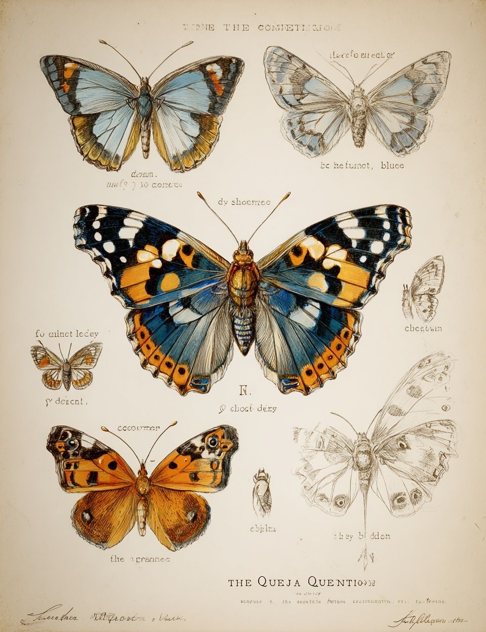 Butterfly Collection — Vintage Print. poster — vintage art