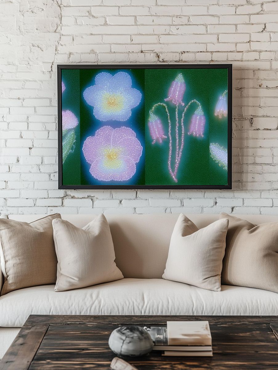 Beaded Floral Glow Poster. room preview
