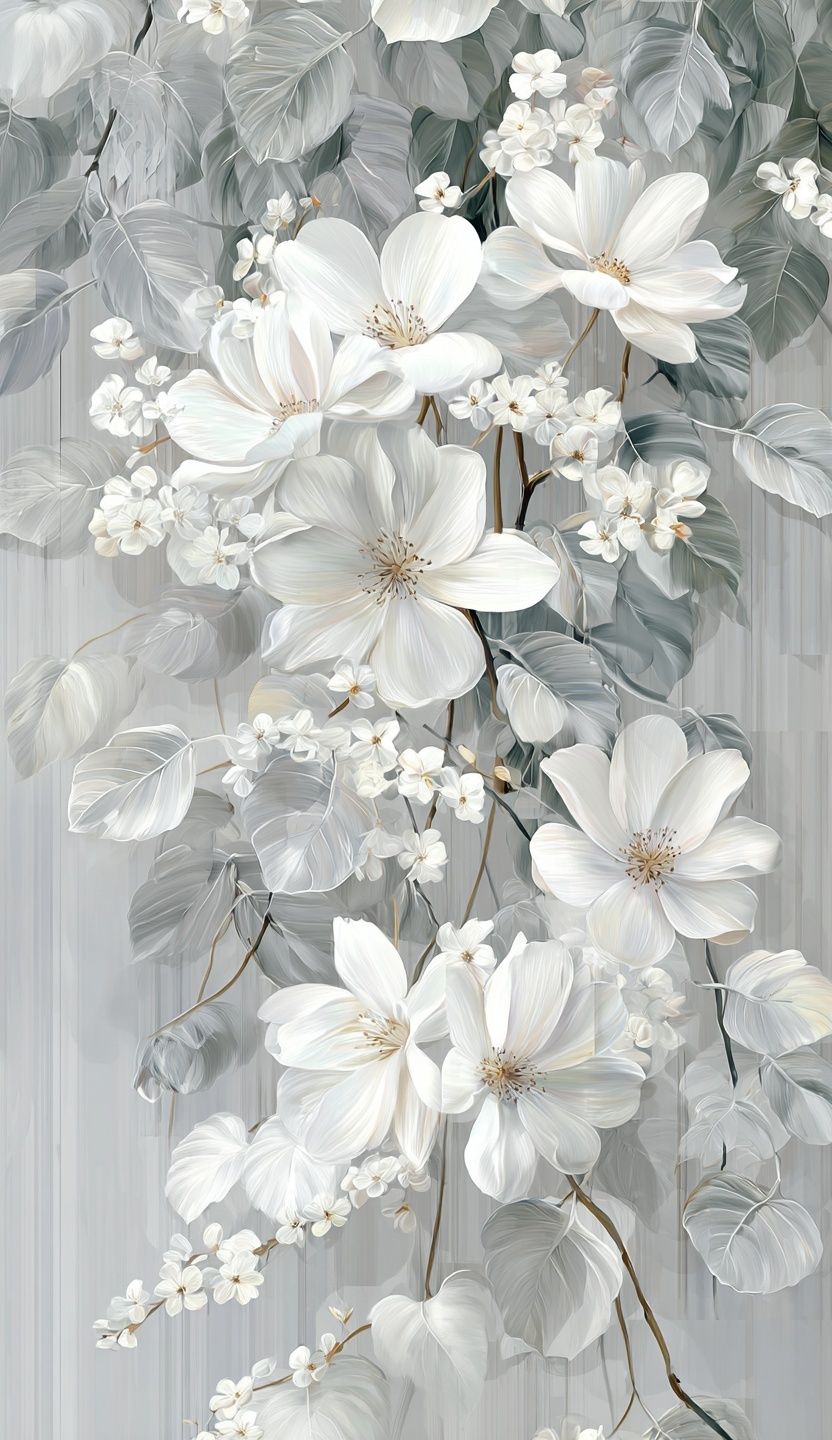 White Floral Elegance Poster. poster detail
