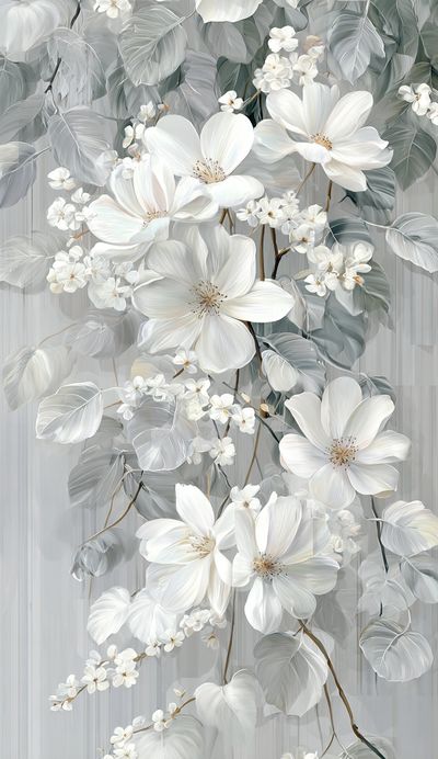 White Floral Elegance Poster. poster print