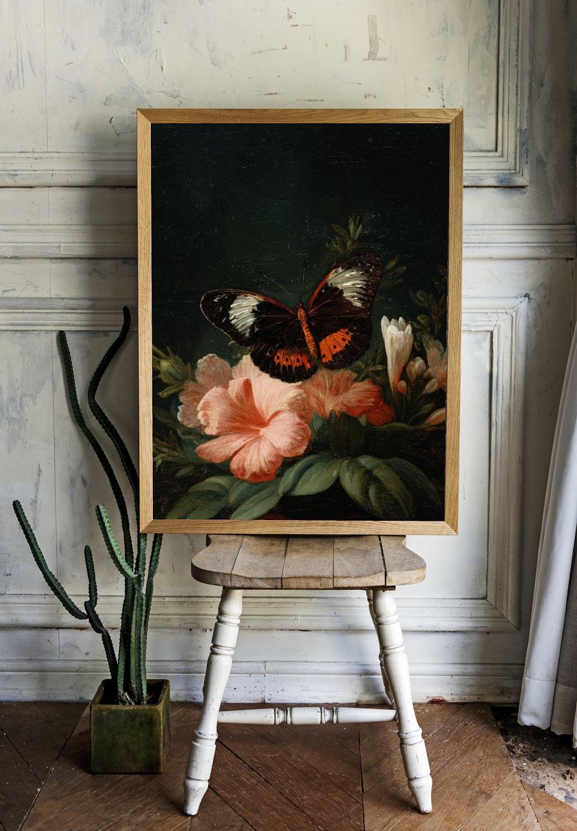 Butterfly and Blossoms Fine-Art Print. room preview