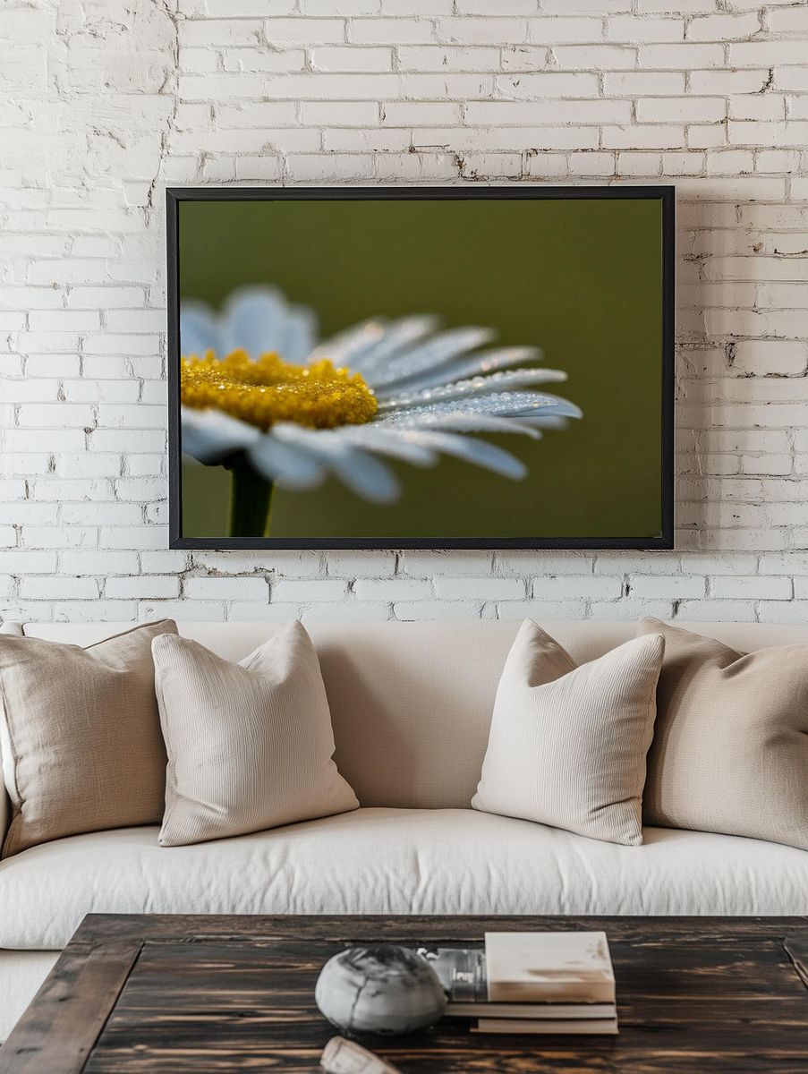 Daisy Flower Close-Up — Botanical Print room preview