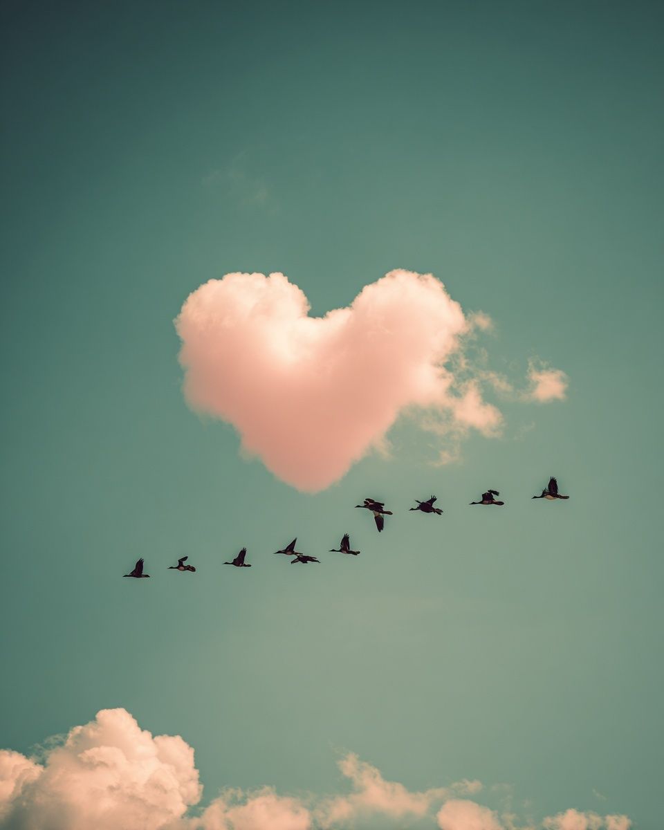 Birds in Flight — Love Cloud Poster. poster detail