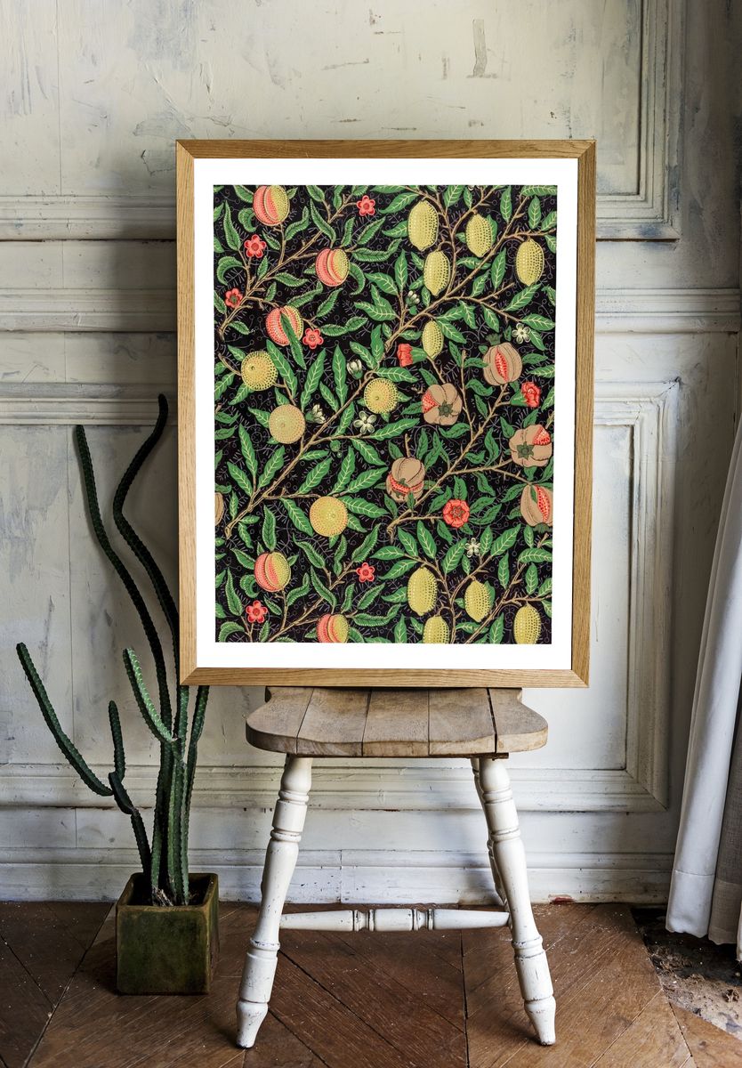 Botanical Fruits Pattern Poster room preview