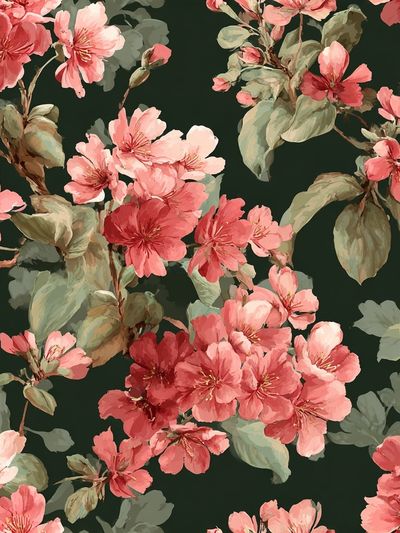 Blossoming Floral Pattern — Botanical Print. poster print