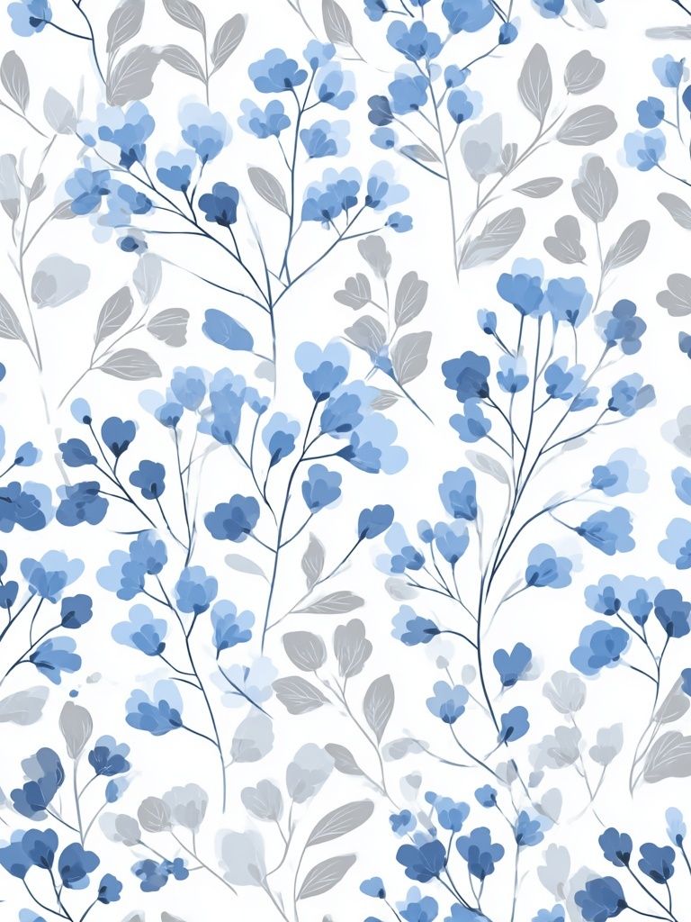 Blue Floral Watercolor Print. poster — botanical art