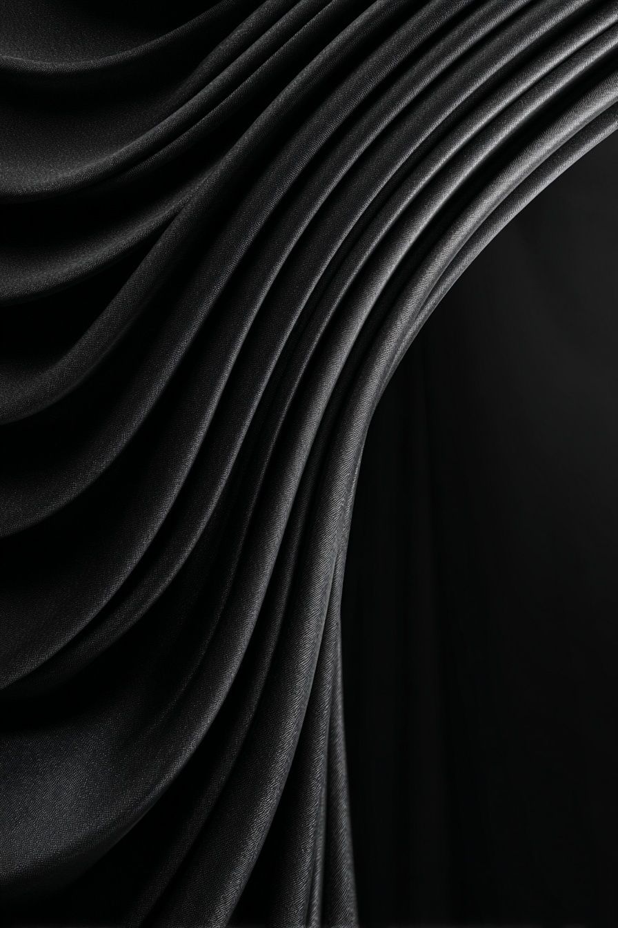 Elegant Black Fabric Waves Poster. poster — fine-art art