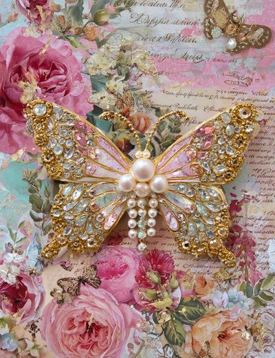 Butterfly and Floral Vintage Poster. poster