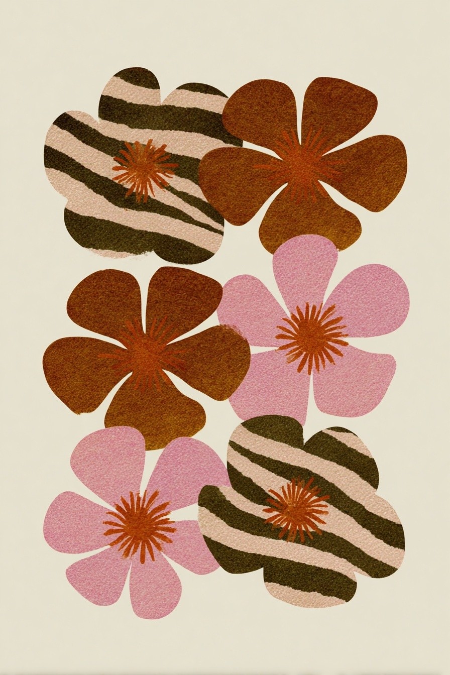 Abstract Floral Pattern Poster. poster — botanical art