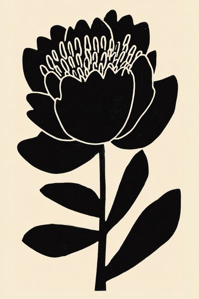 Black Flower Minimalist Poster. poster