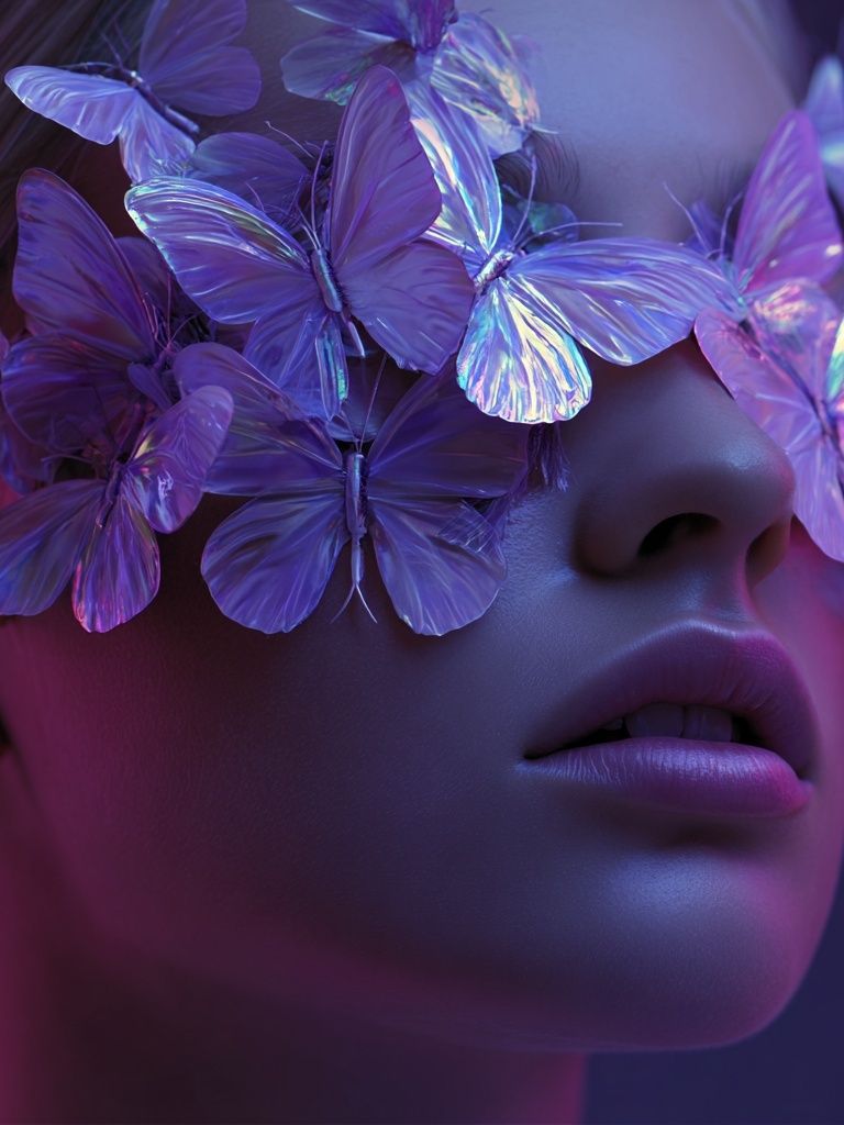Butterfly Veil Portrait Print. poster — fine-art art