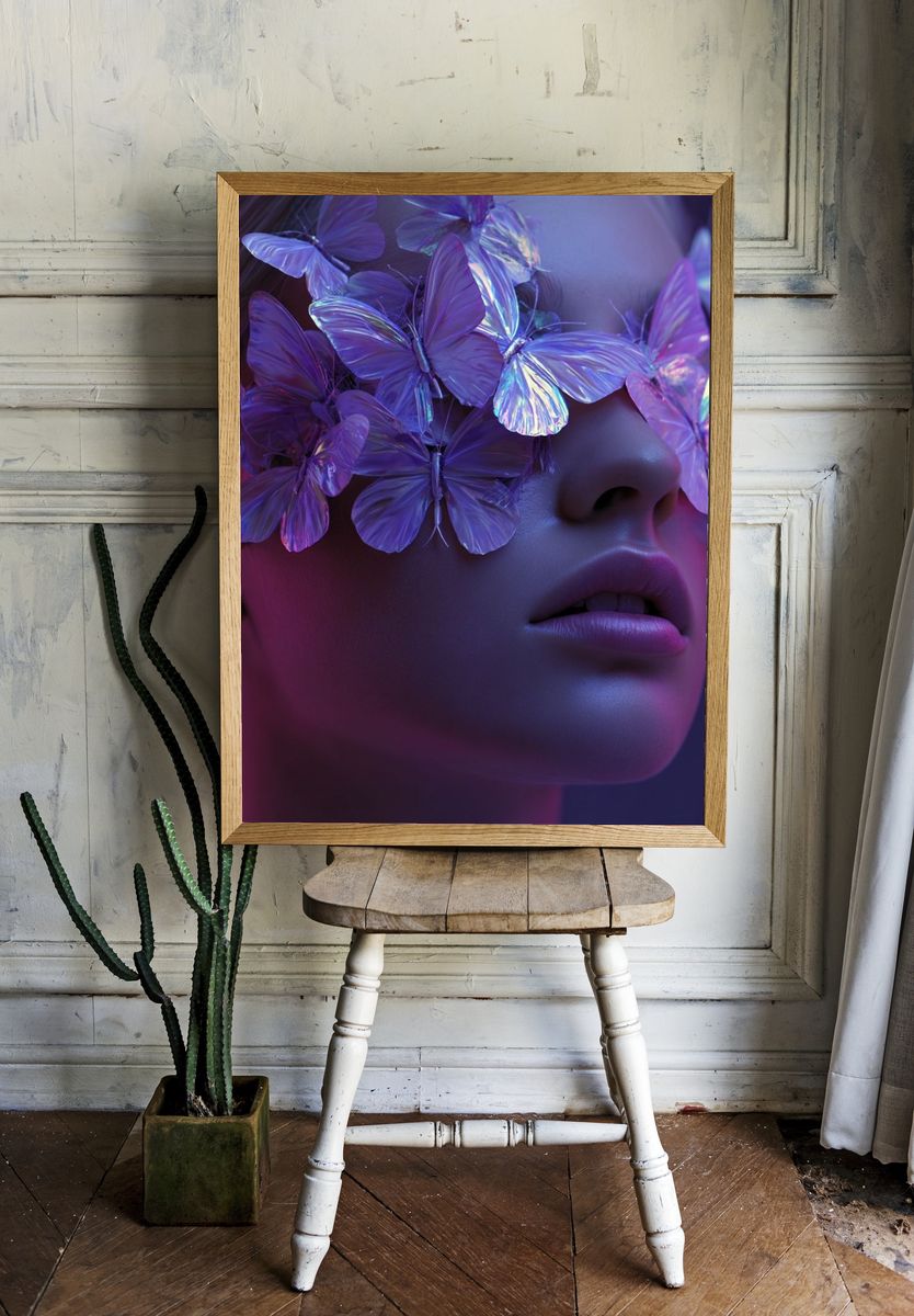 Butterfly Veil Portrait Print room preview