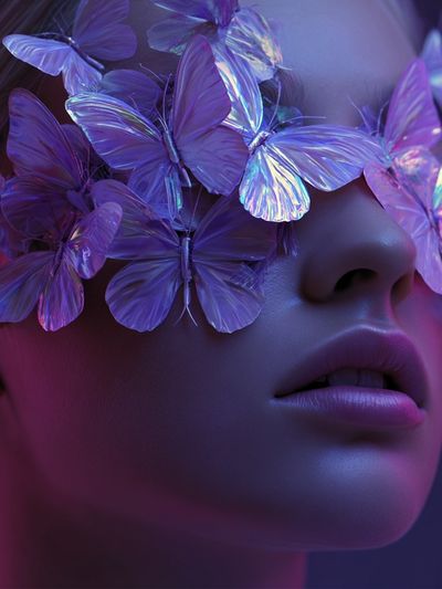Butterfly Veil Portrait Print. poster print