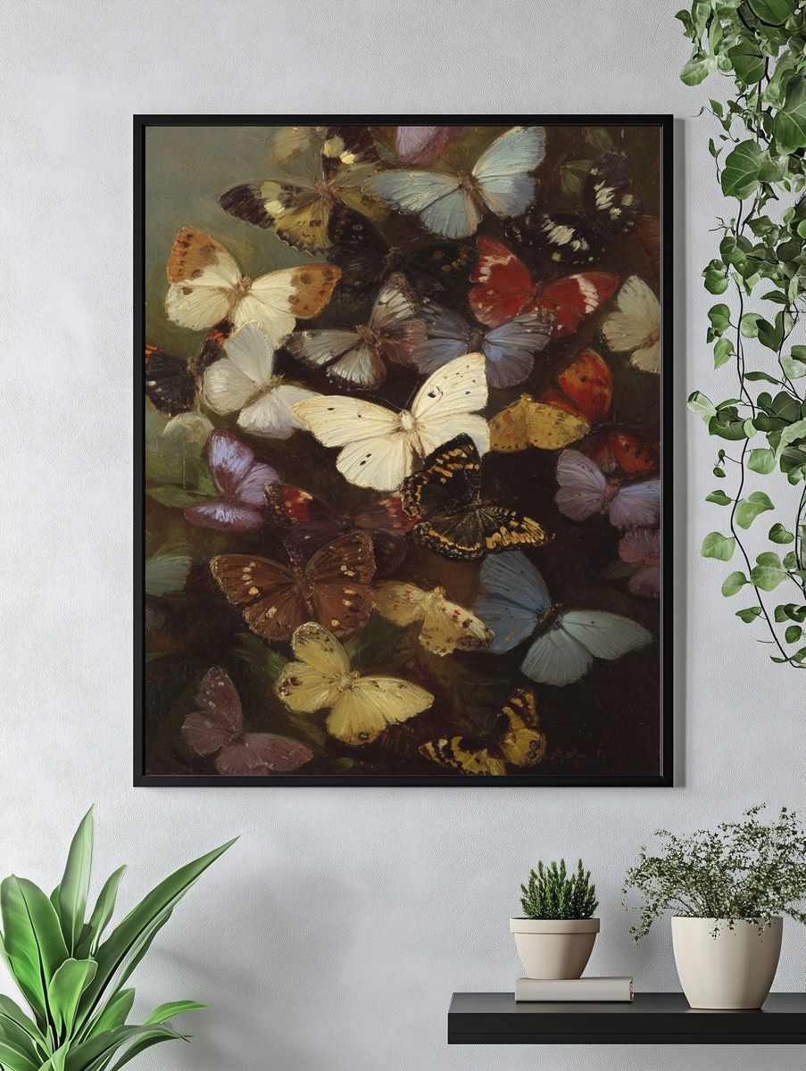 Colorful Butterflies — Fine Art Print. — room view 4