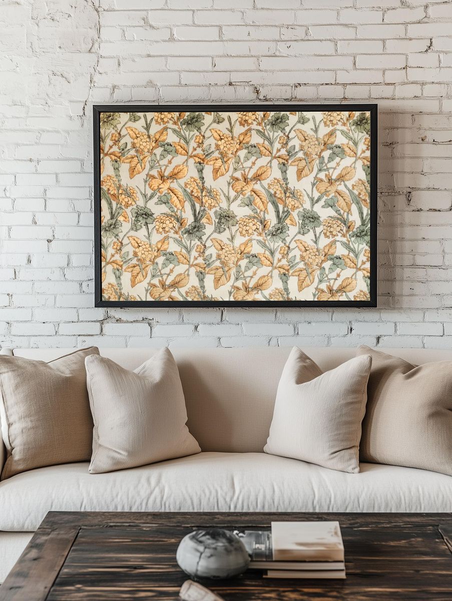 Botanical Floral Pattern Poster room preview