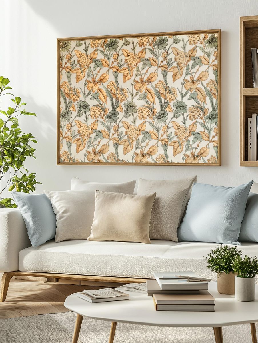 Botanical Floral Pattern Poster. — room view 2