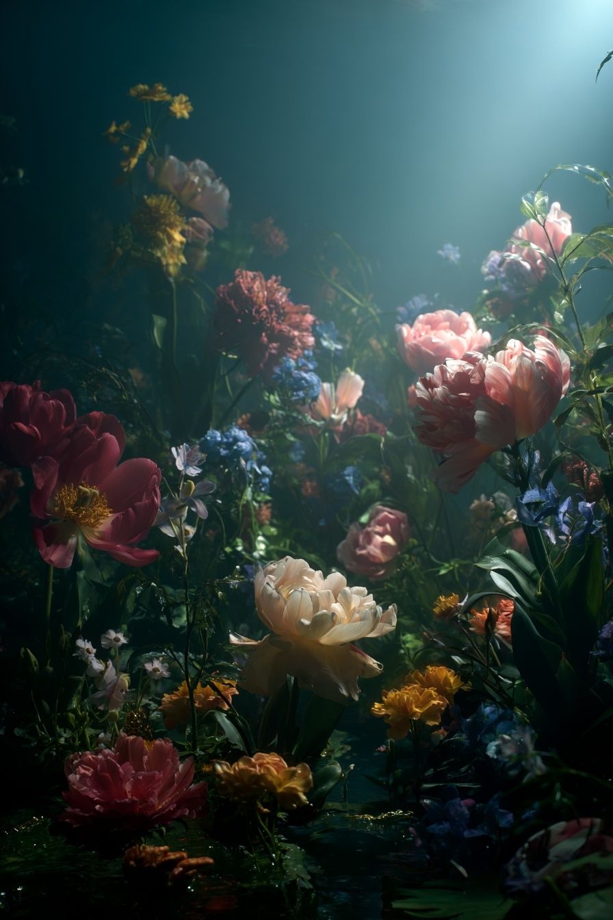 Underwater Floral Fantasy Poster. poster — botanical art