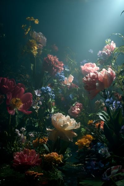 Underwater Floral Fantasy Poster. poster
