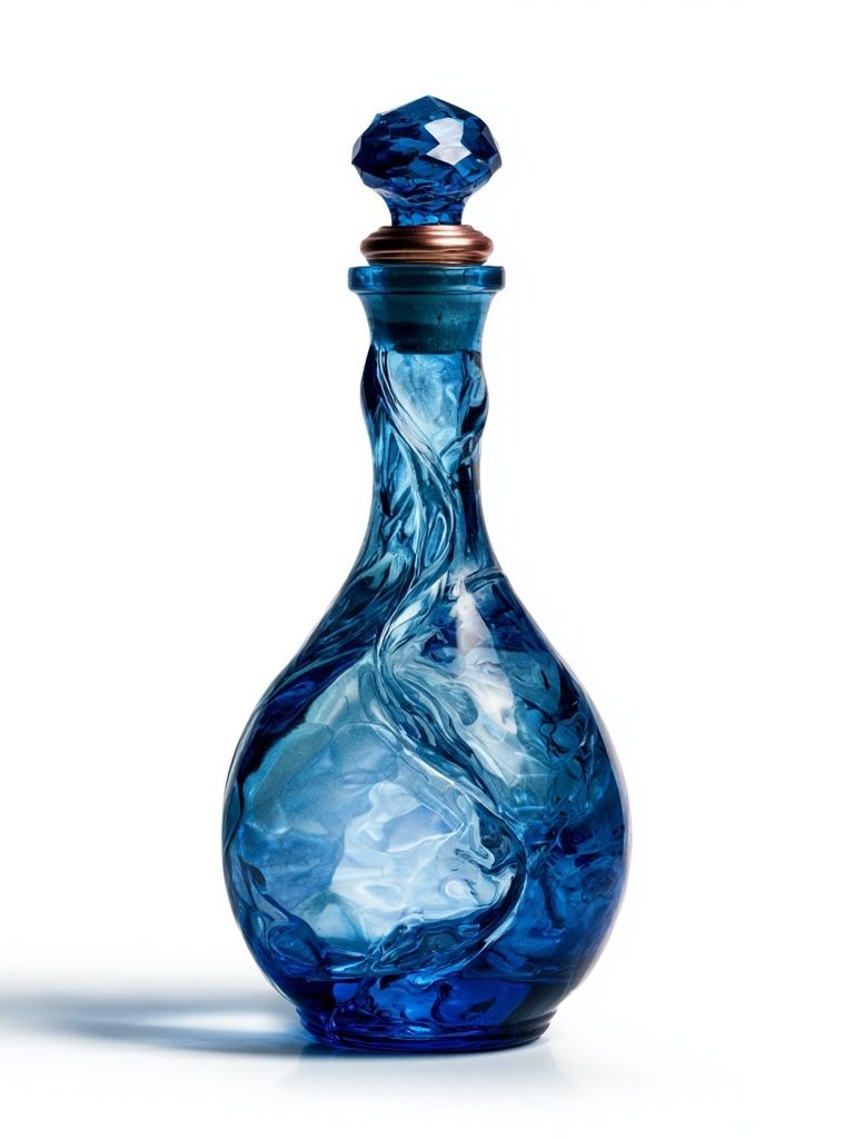 Blue Glass Bottle Still Life Poster. poster — photography art