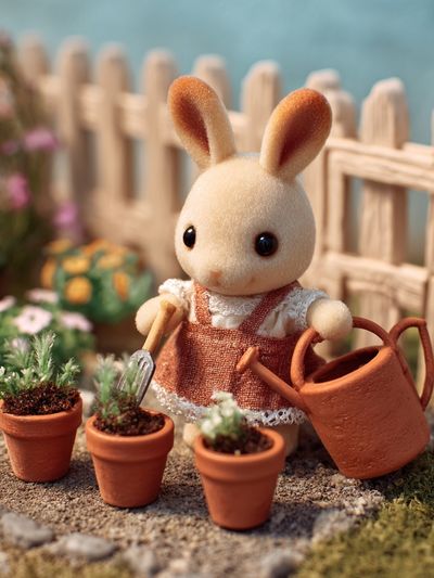 Bunny Gardener — Cute Illustration Print. poster