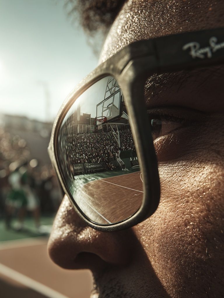 Basketball Game Reflection — Photography Print. poster detail