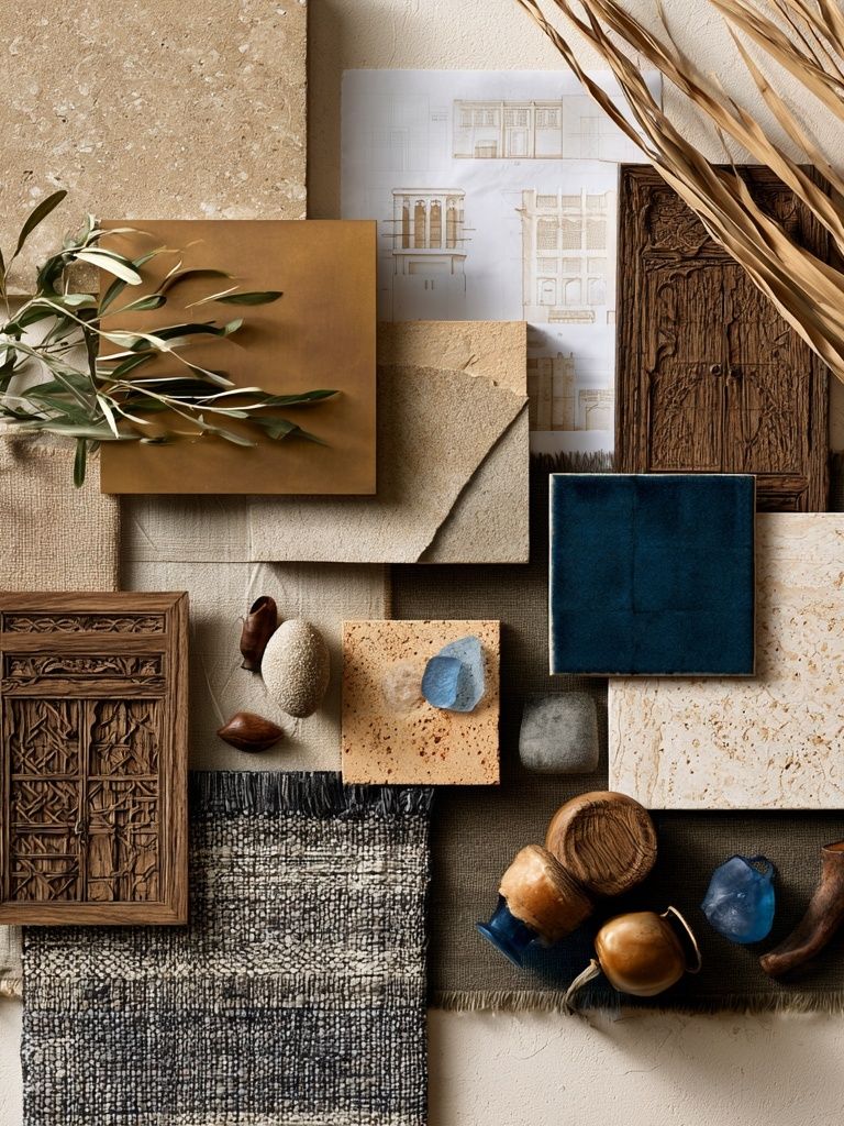 Boho Texture Collage Poster. poster detail