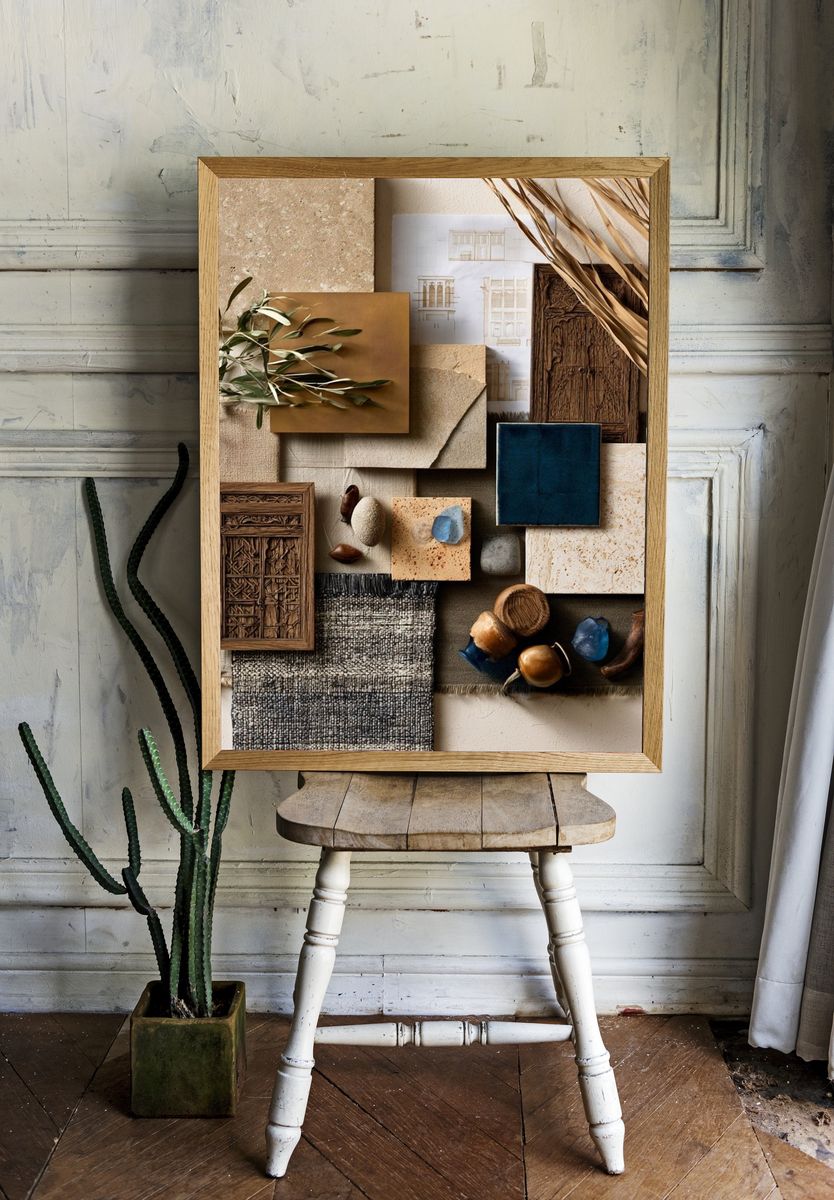 Boho Texture Collage Poster. room preview