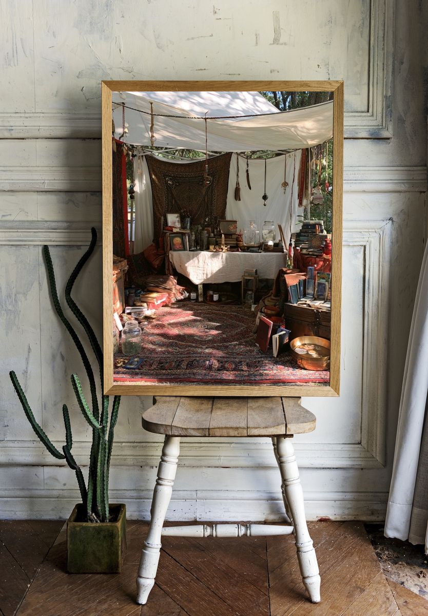 Bohemian Outdoor Market Stall Poster. — room view 1