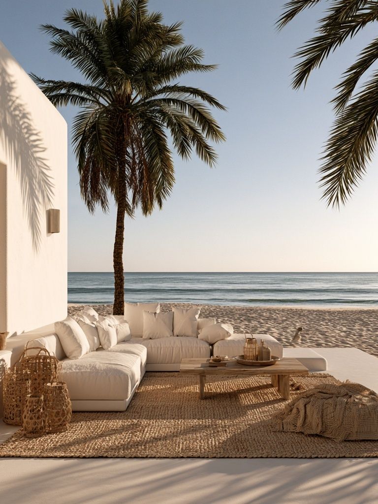 Beachfront Patio Photography Poster. poster detail