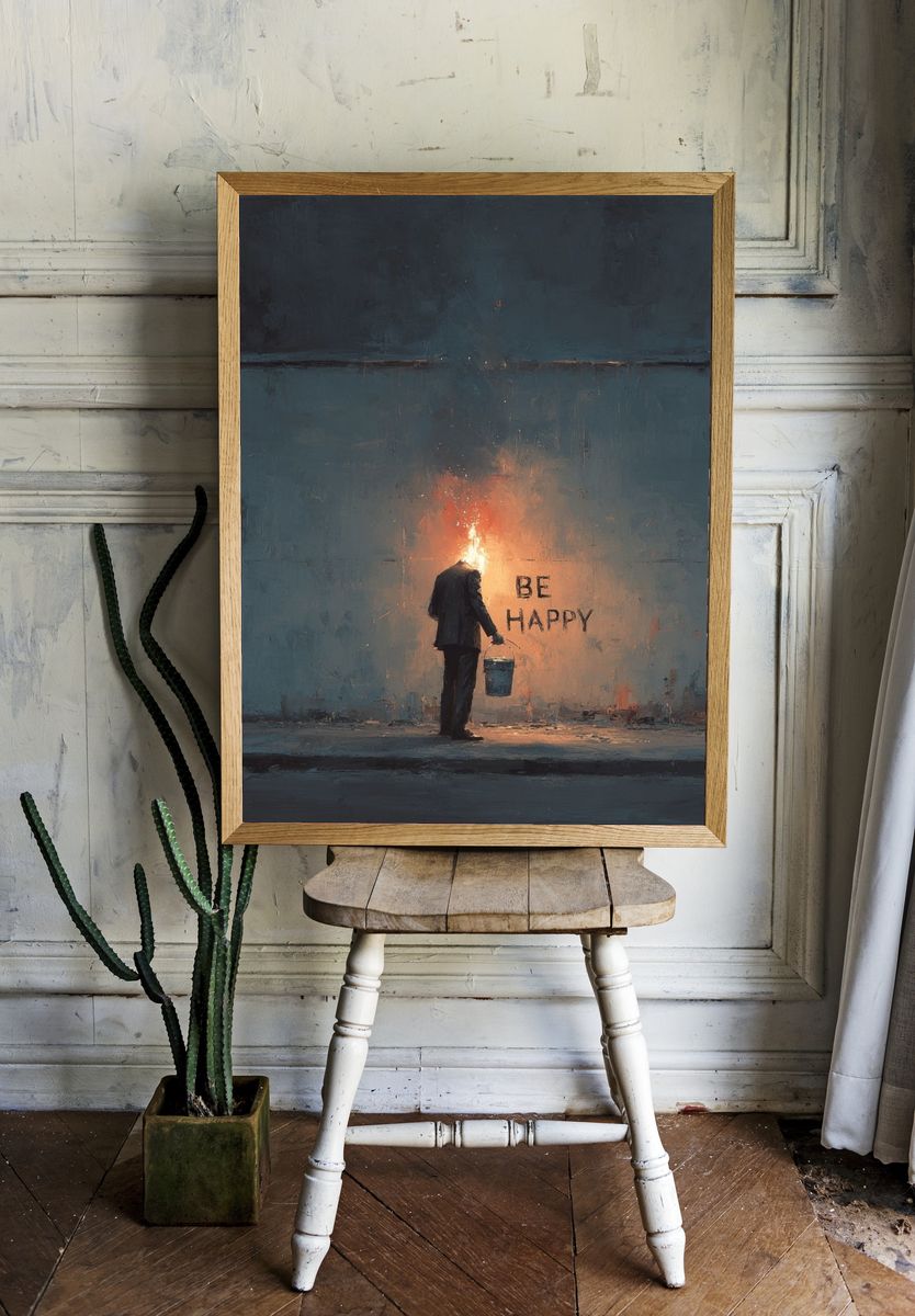 Be Happy — Surrealism Print room preview