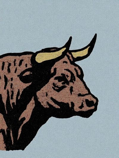 Bull Head — Vintage Print. poster print